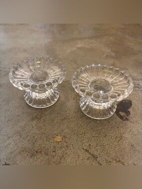 Vintage PartyLite Clear Glass Candle Holders